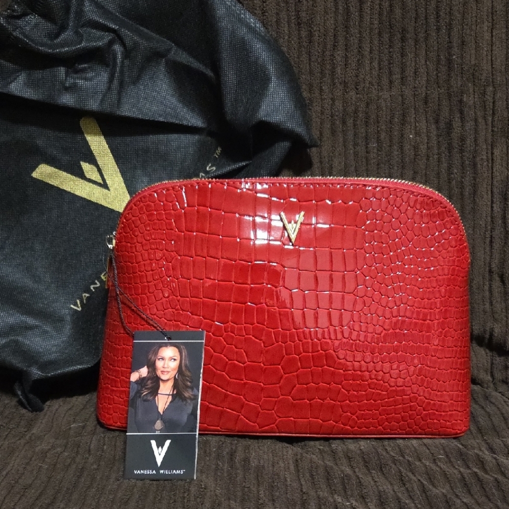 Vanessa Williams Red Crocodile Embossed Women's Bag
